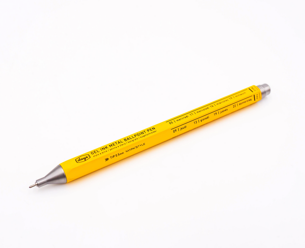 Pre-order: Mark's Days Metal Gel Ink Ballpoint Pen in Yellow