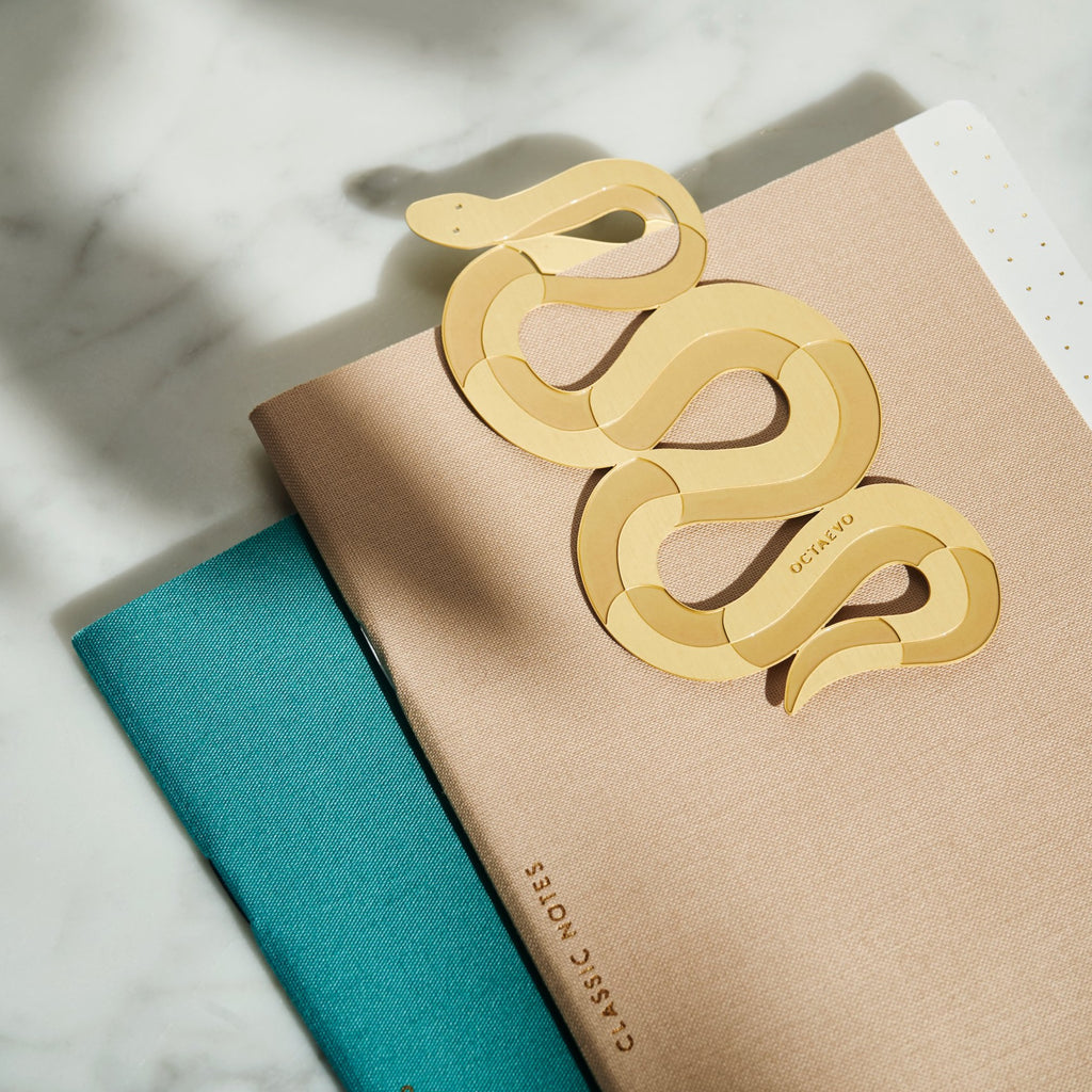 Octaevo Serpenti Metal Bookmark in Brass