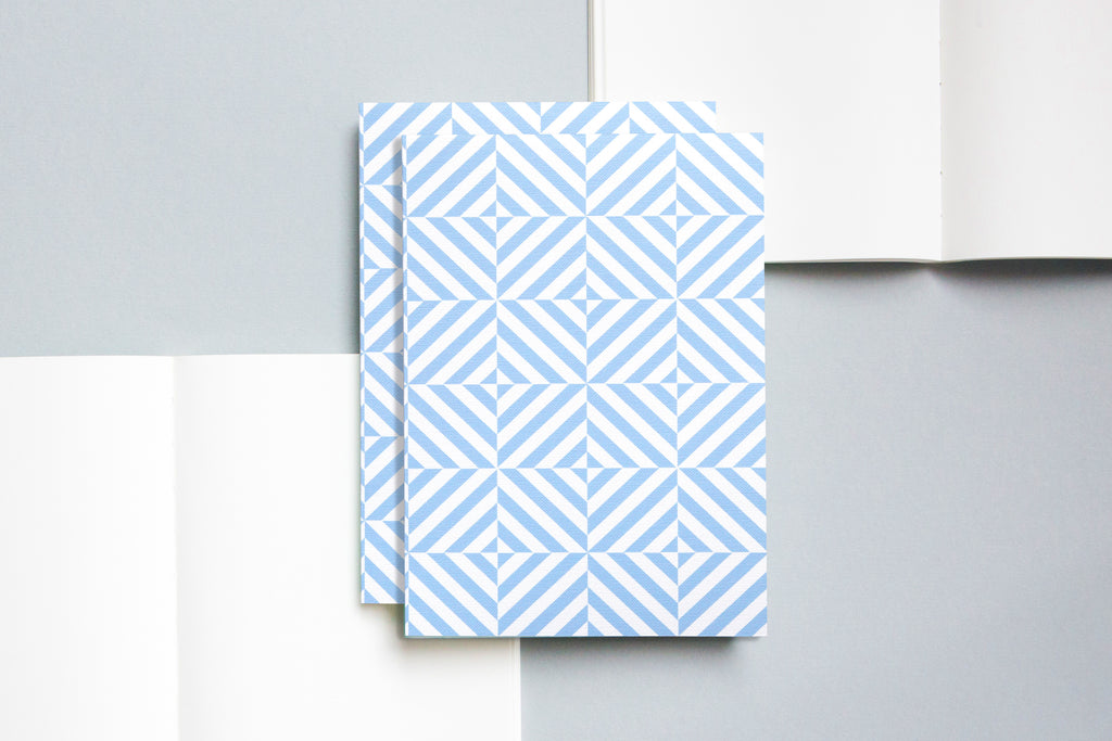 Ola Alma Print Layflat Dot Grid Notebook in Salvia Blue