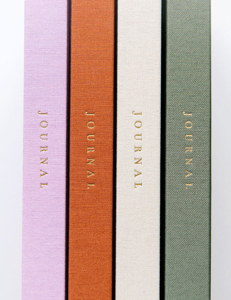 Bespoke Letterpress Linen Bound Journal in Olive