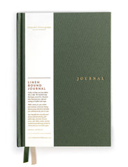 Bespoke Letterpress Linen Bound Journal in Olive