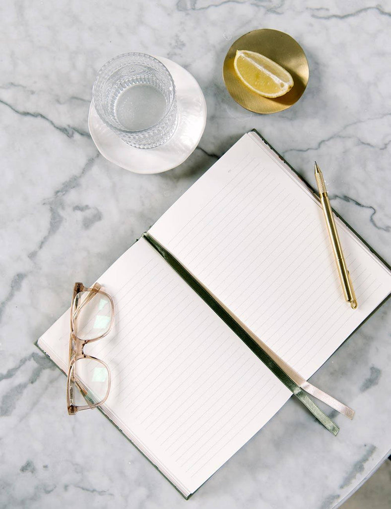Bespoke Letterpress Linen Bound Journal in Olive