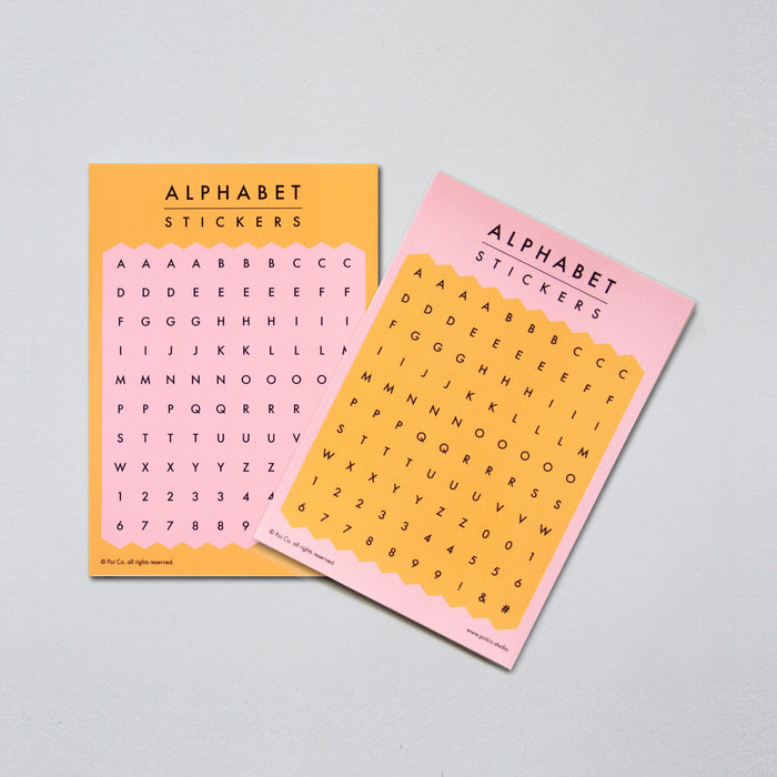 Poi Co. Hexagon Alphabet Stickers in Pink/Yellow