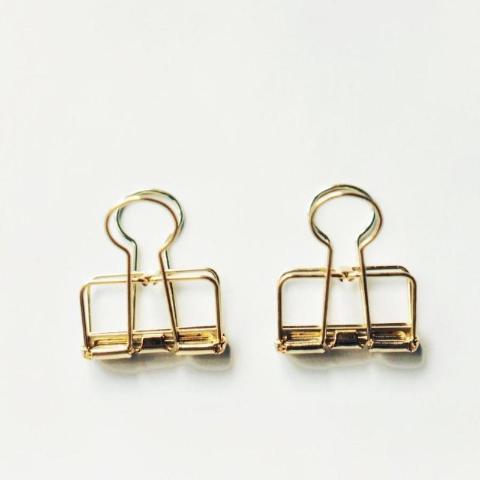 Monograph Small Wire Clips in Gold - Set of 2
