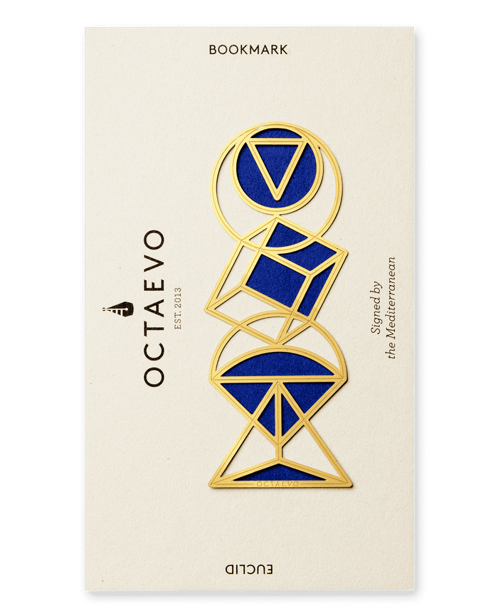 Octaevo Euclid Metal Bookmark in Brass