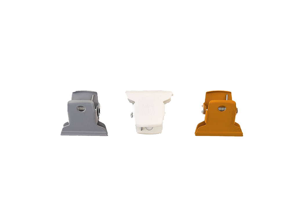 Ellepi Metal Clip in White, Grey and Yellow - Small 5cm