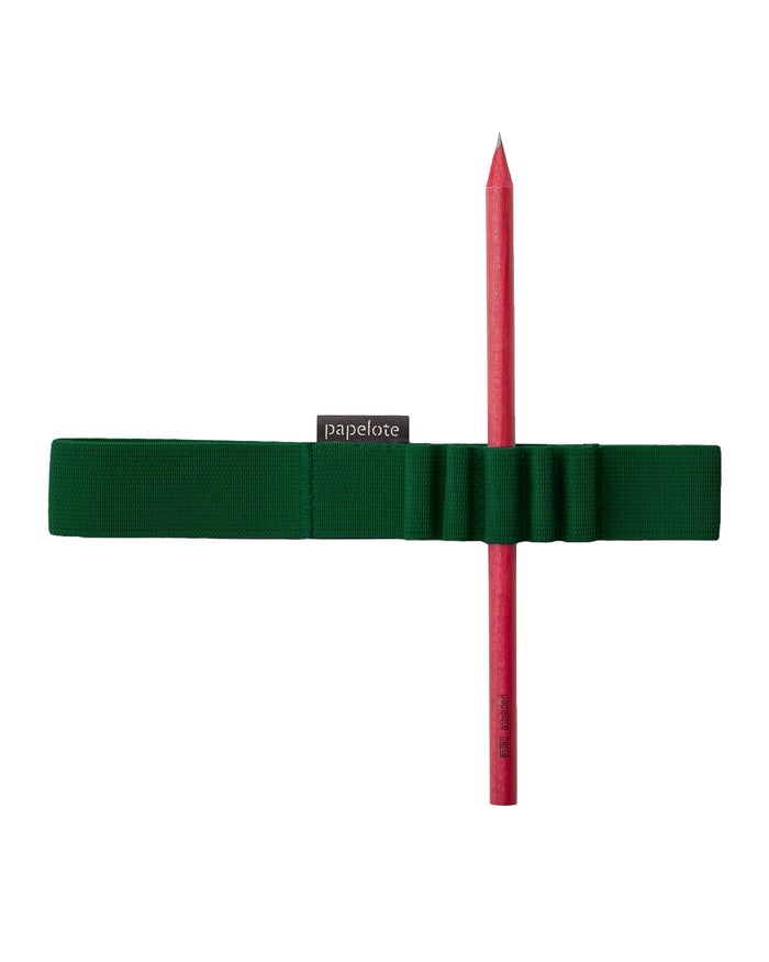 Papelote Elastic Pen Loop A5 in Hunter Green