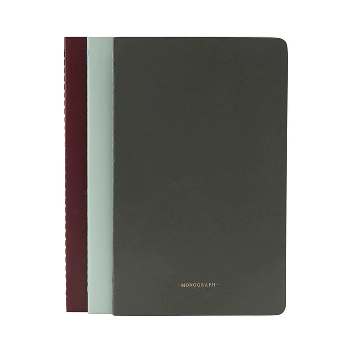 Monograph A5 Ruled Notebook in Green/Grey/Bordeaux