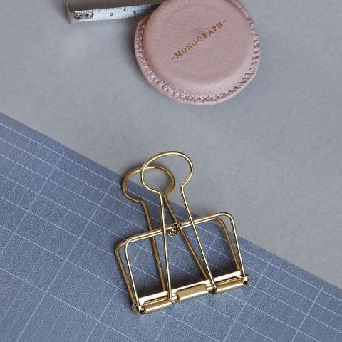 Monograph Small Wire Clips in Gold - Set of 2