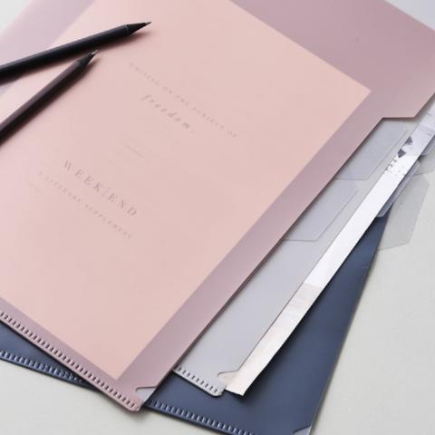 Monograph Document Folder in Blue, Pink and Grey