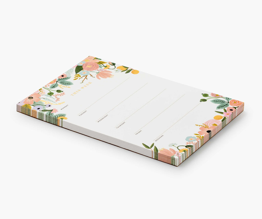Rifle Paper Co. Garden Party Large Weekly Memo Notepad